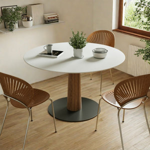 Dining Elegance Small-Space Minimalist Round Dining Table Round 47.24 ...